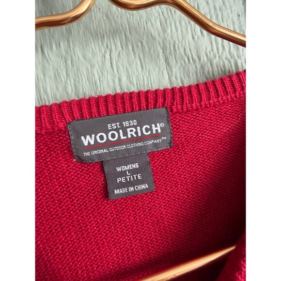 Woolrich Christmas Sweater Sleigh Embroidered Holiday Lights, Petite Large - Picture 6 of 8